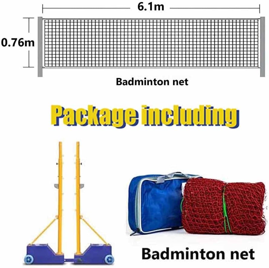 Volleyball/Badminton Poles with Net for Adult & Youth, Steel Volleyball/Badminton Stand with Stable Base, Indoor & Outdoor Use (Color : Style 1, Size : 5-6.6ft)