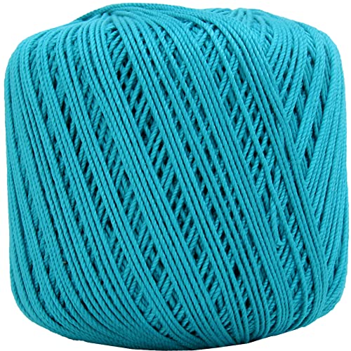 Image of ThreadArt 100% Cotton Crochet Thread Size 3, Turquoise 42 | Soft pure cotton crochet thread for lace, doilies, amigurumi and crafts. Smooth finish with crisp stitch definition.