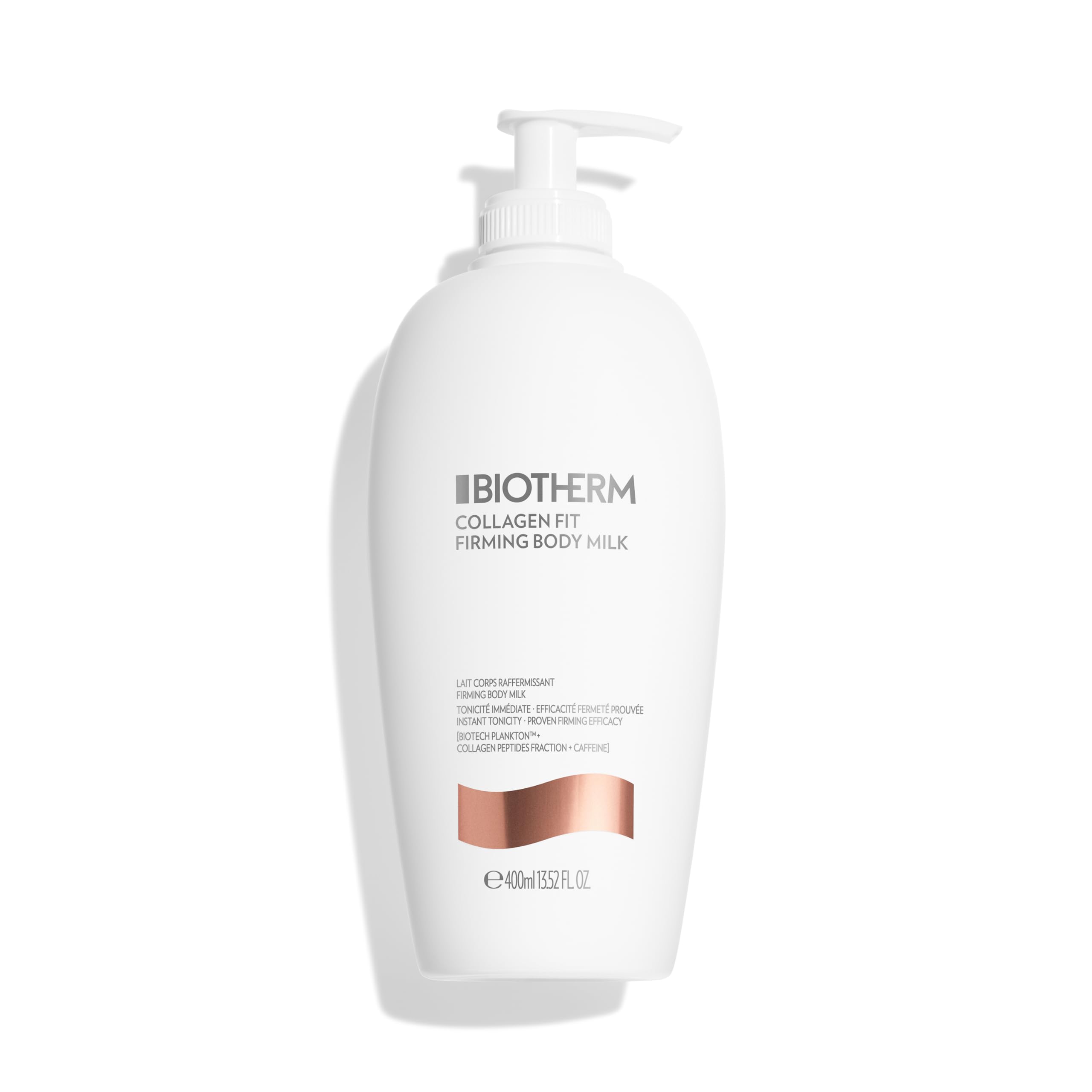 Biotherm Collagen Fit Firming Body Milk, Körpermilch für straffere, festere Haut und bis zu 48h Feuchtigkeit, mit Kollagenpeptiden & Biotech Plankton, 400 ml