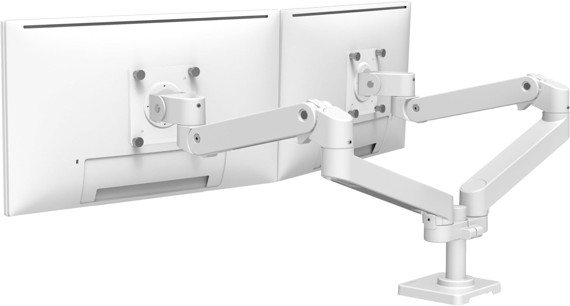 Upgraded LX Pro Premium Dual Monitor Arm, VESA Desk Mount – for 2 Monitors Up to 27 Inches, 4 to 20 lbs Each – White