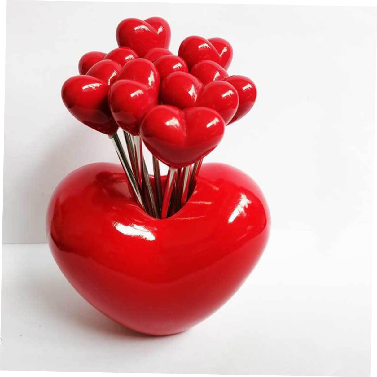 Gatuida Juego de Tenedores de Postre para Frutas y Pasteles, Ligeros y Fáciles de Agarrar, con Soporte de Resina y Metal, Ideales para Uso Diario y Reuniones Familiares