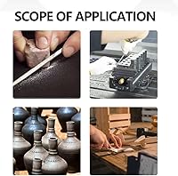 Vista 6 de Juego de 5 limas de diamante con funda de cuero sintético, incluye lima plana, cuadrada, triangular, redonda y semicircular, adecuada para lijar