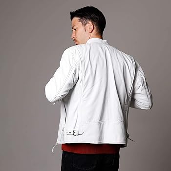 Amazon | [皮の但馬屋] レザージャケット メンズ 本革 赤 レッド 白