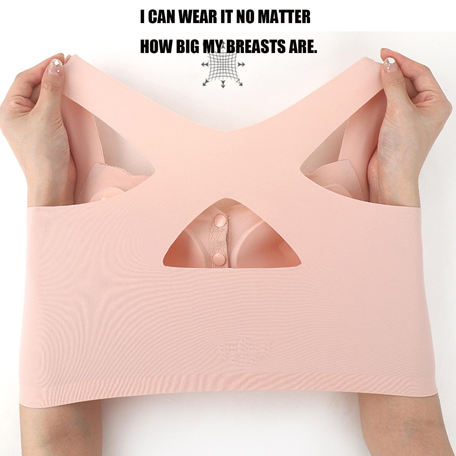 Generico Reggiseni da Donna con Chiusura Frontale, Comodi Reggiseni Modellanti con Bottoni e correttore di Postura, Reggiseno Modellante correttore di Postura