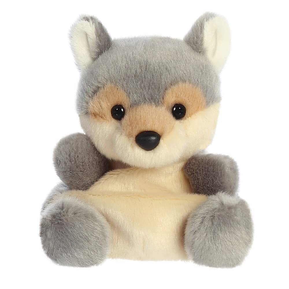 AURORA, 33774, Palm Pals Lucian Wolf, 5In, Soft Toy, Multi-Coloured