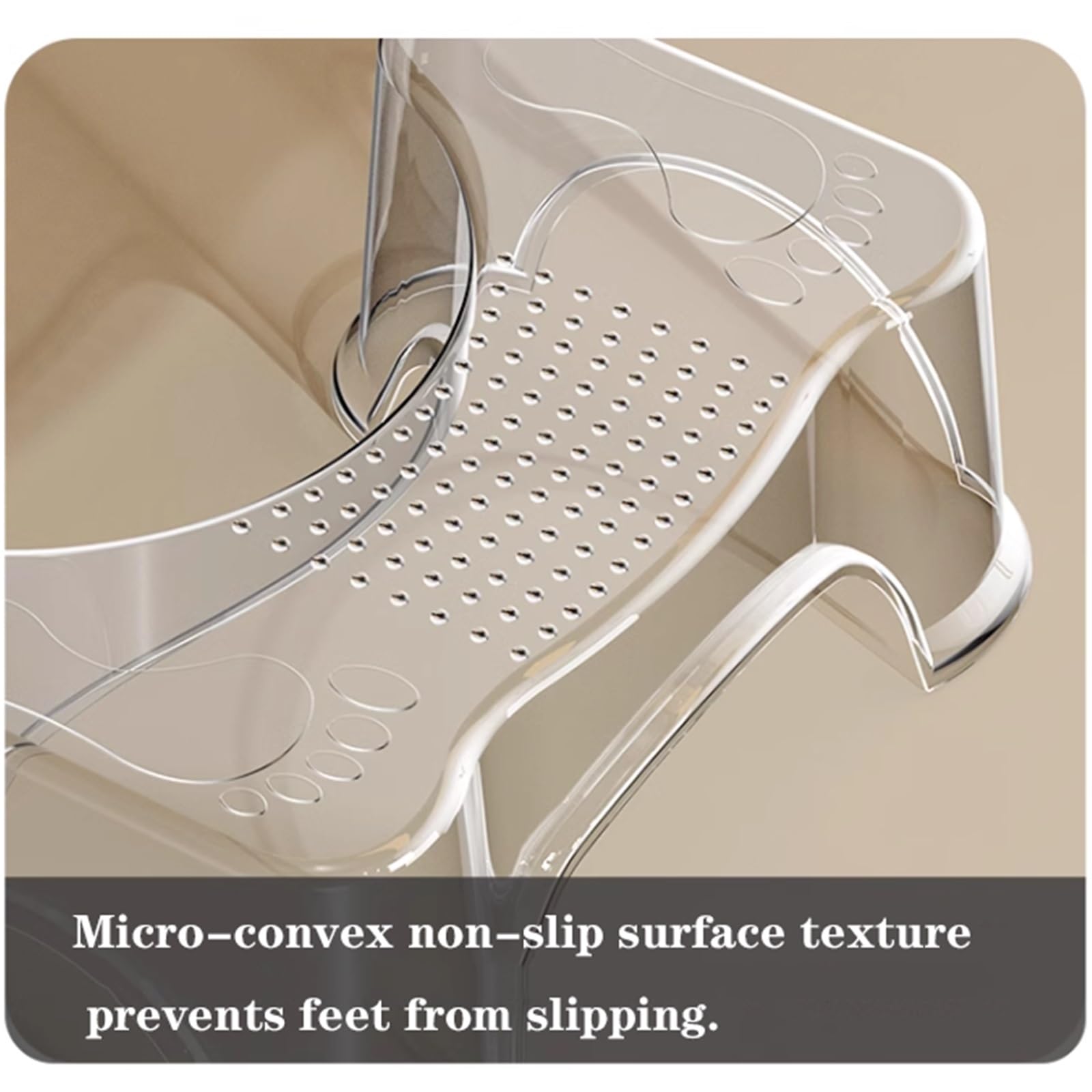 Sgabello vasino for Fare la Cacca, plastica, Sgabello poggiapiedi Trasparente for Bagno, Facile da riporre, Sgabello WC for Adulti Antiscivolo, Quadrato, for Adulti e Bambini(A)