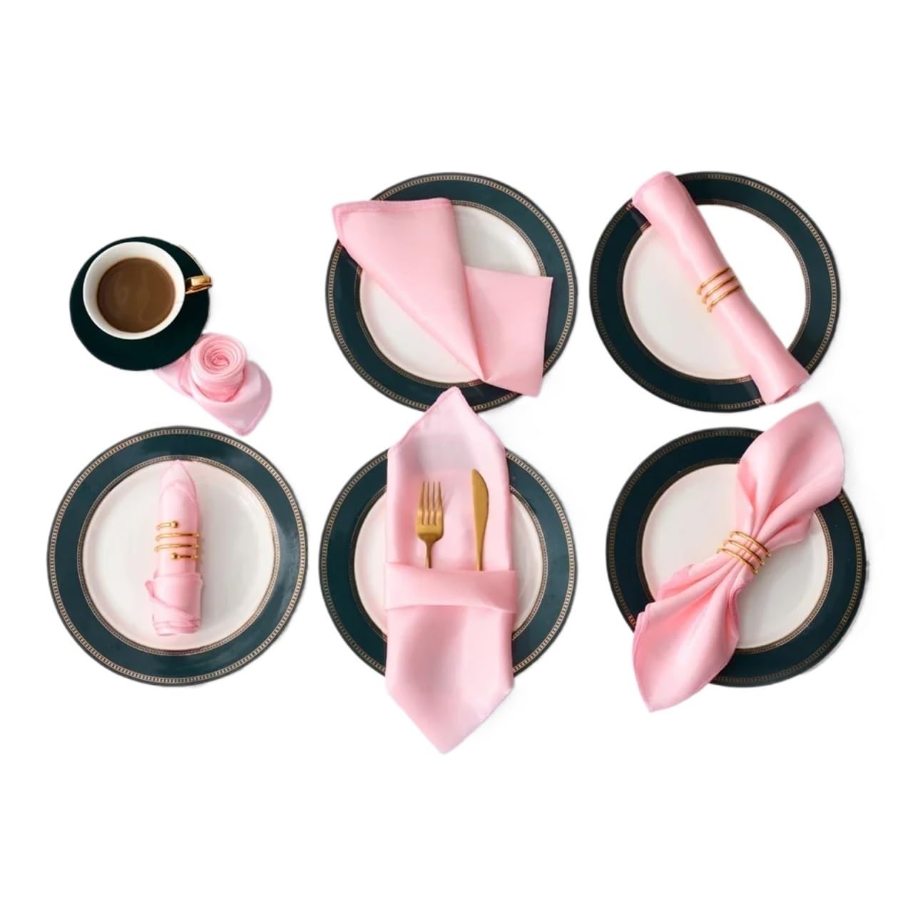 Napkins 12Pcs 30 * 30cm Square Satin Table Napkin Hotel Serving Napkins Washable Handkerchief Wedding Birthday Banquet Decoration(Color 07)
