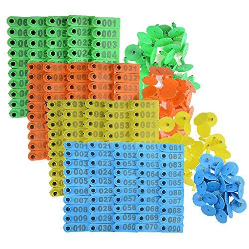 WMYCONGCONG 400 PCS 1-100 Plastic Livestock Ear Tag Animal Tag ...