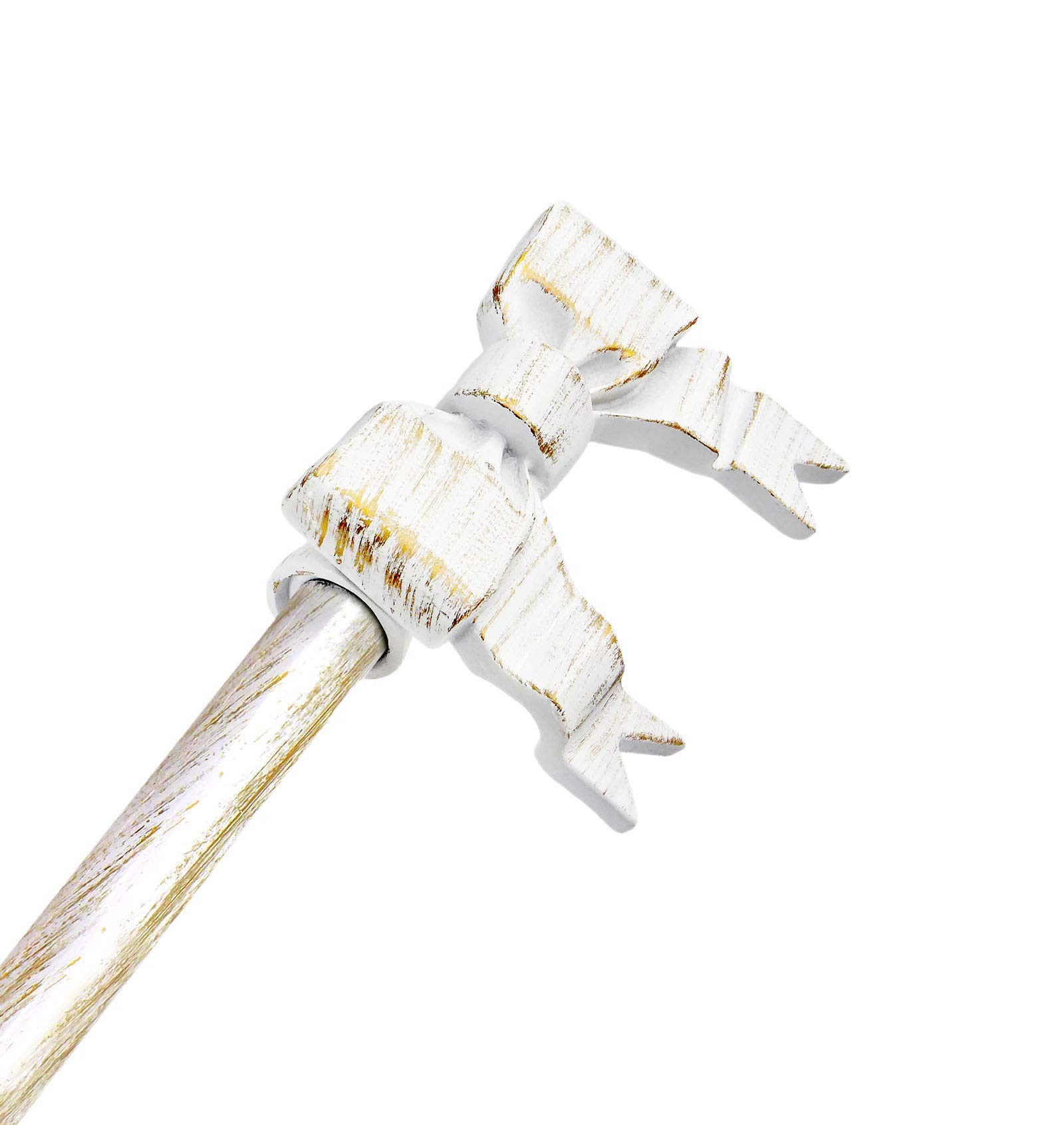 AT17 Bastone per Tende Estensibile Shabby Chic White Gold Cadeaux Collection 160-300 cm