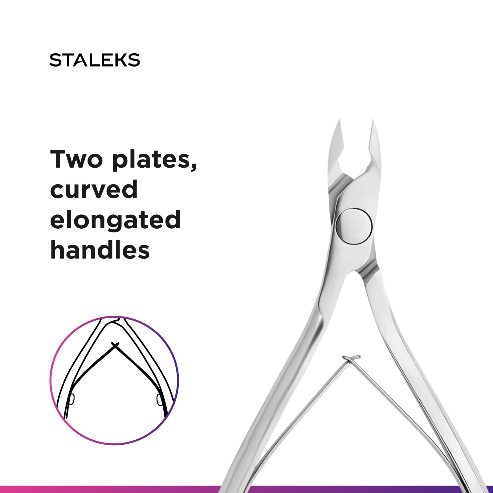 CUTICLE Cımbız STALEKS PRO EXPERT 80 NE Manikür Pedikür Tırnak (NE-80/6 6 mm)