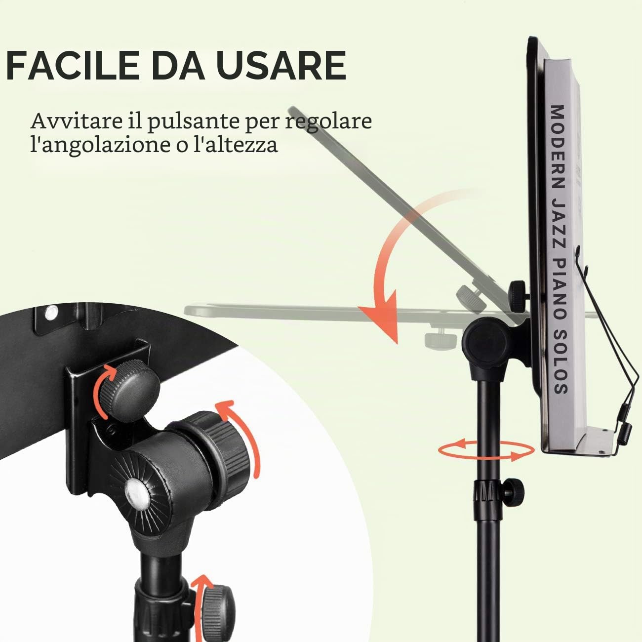 CAHAYA 2-in-1 Leggio Spartiti Musicali & Supporto da Tavolo per Libri [Nuova Versione] Regolabile da 80-145cm Reggi Spartito con Borsa di Trasporto