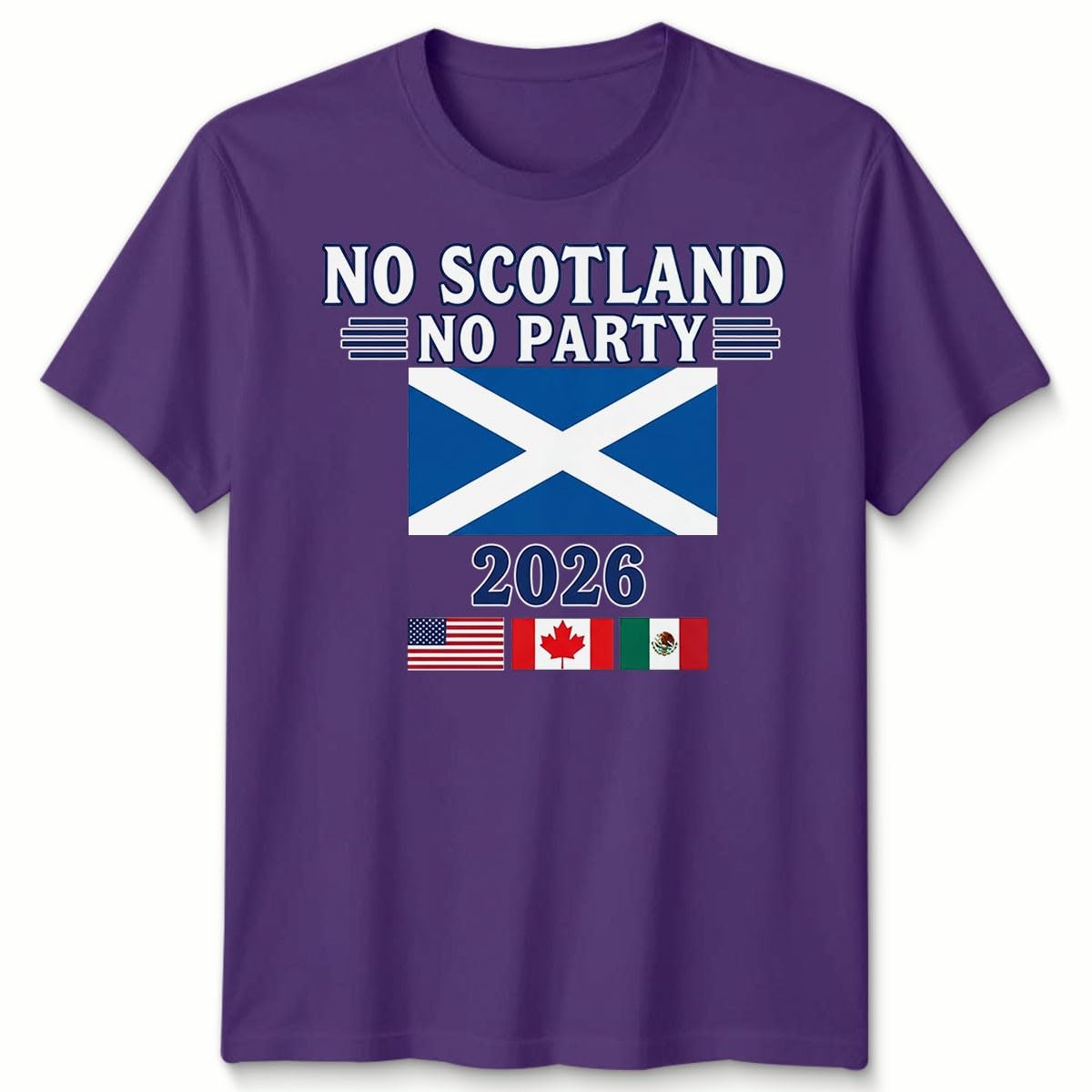 D&T Unisex Tshirt Scotland Football USA Cup Football Tournament of The World 2026 14-15 Years Purple — image 1