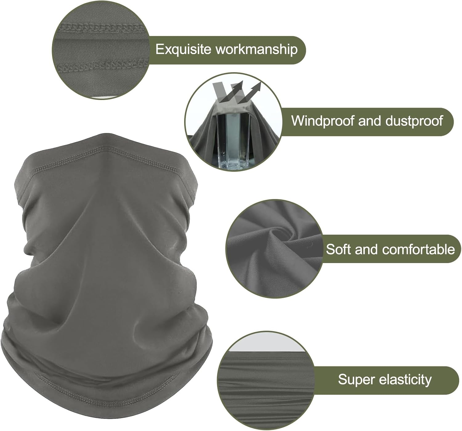 DIELOVEHUA 4 Pièces Cache Cou Elastique Pour Homme Et Femme, Cache-Cou Séchage Rapide, Respirant, Anti-Solaire, Multifonction Bandana Pour Yoga Entraînement Sports De Plein Air Cyclisme(B