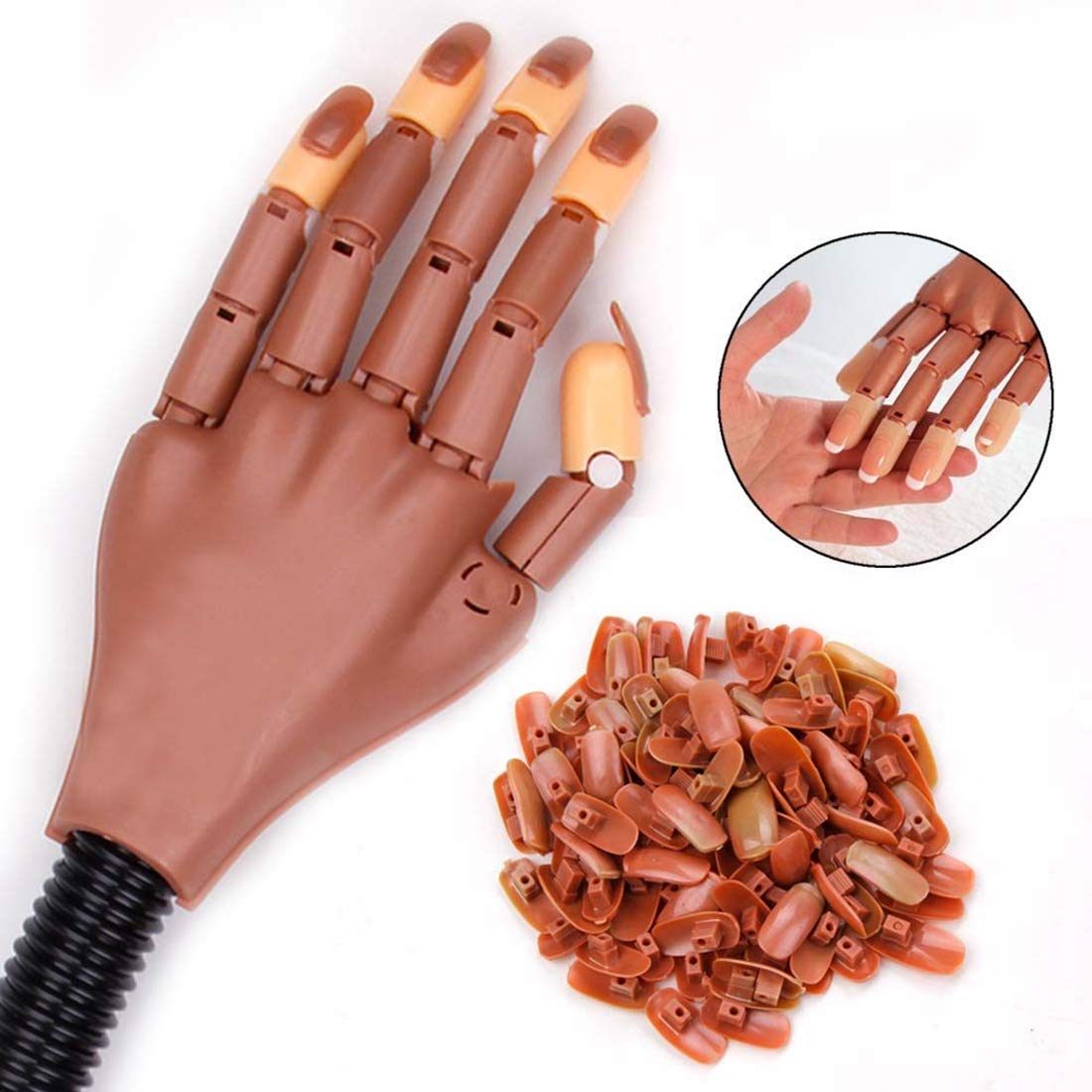 INF Nail Art modelarska dłoń do malowania paznokci, manicure, ćwiczenia rąk i palców, elastyczna ręka dla początkujących