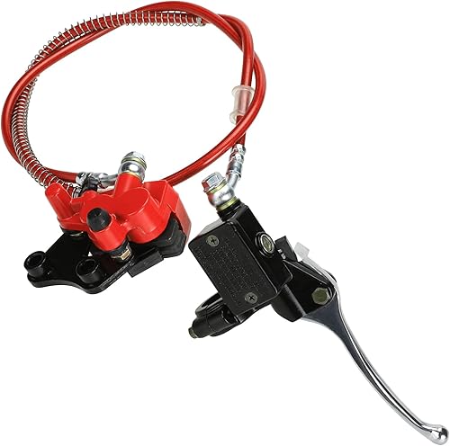 Miniatura 2 de FVRITO Disco delantero hidráulico freno maestro cilindro maestro mango palanca línea conjunto con pastillas de freno para 50cc 70cc 90cc 110cc 125cc