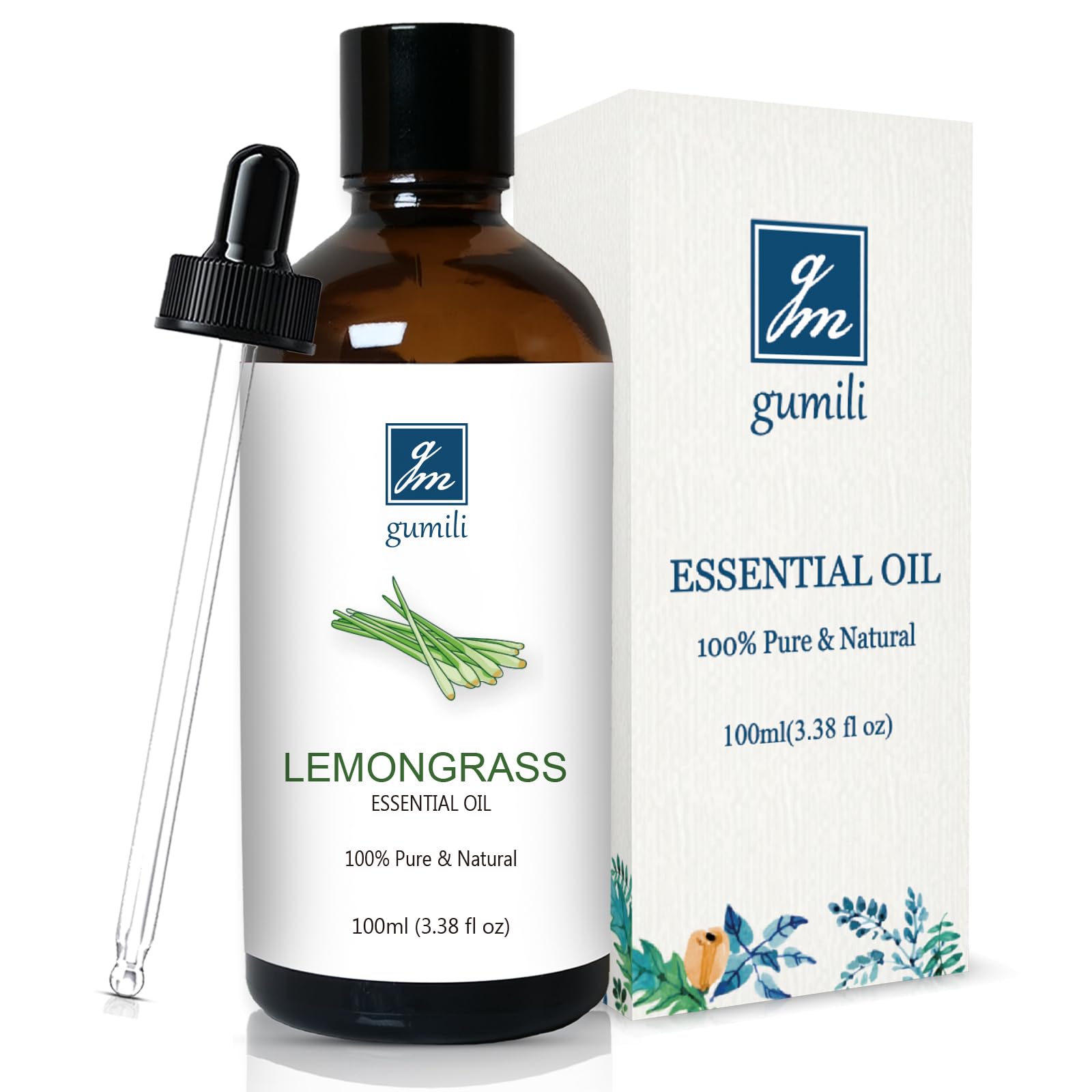 GM Gumili Lemongrass Essential Oil for Diffuser, Skin, Room Spray, 100mL
