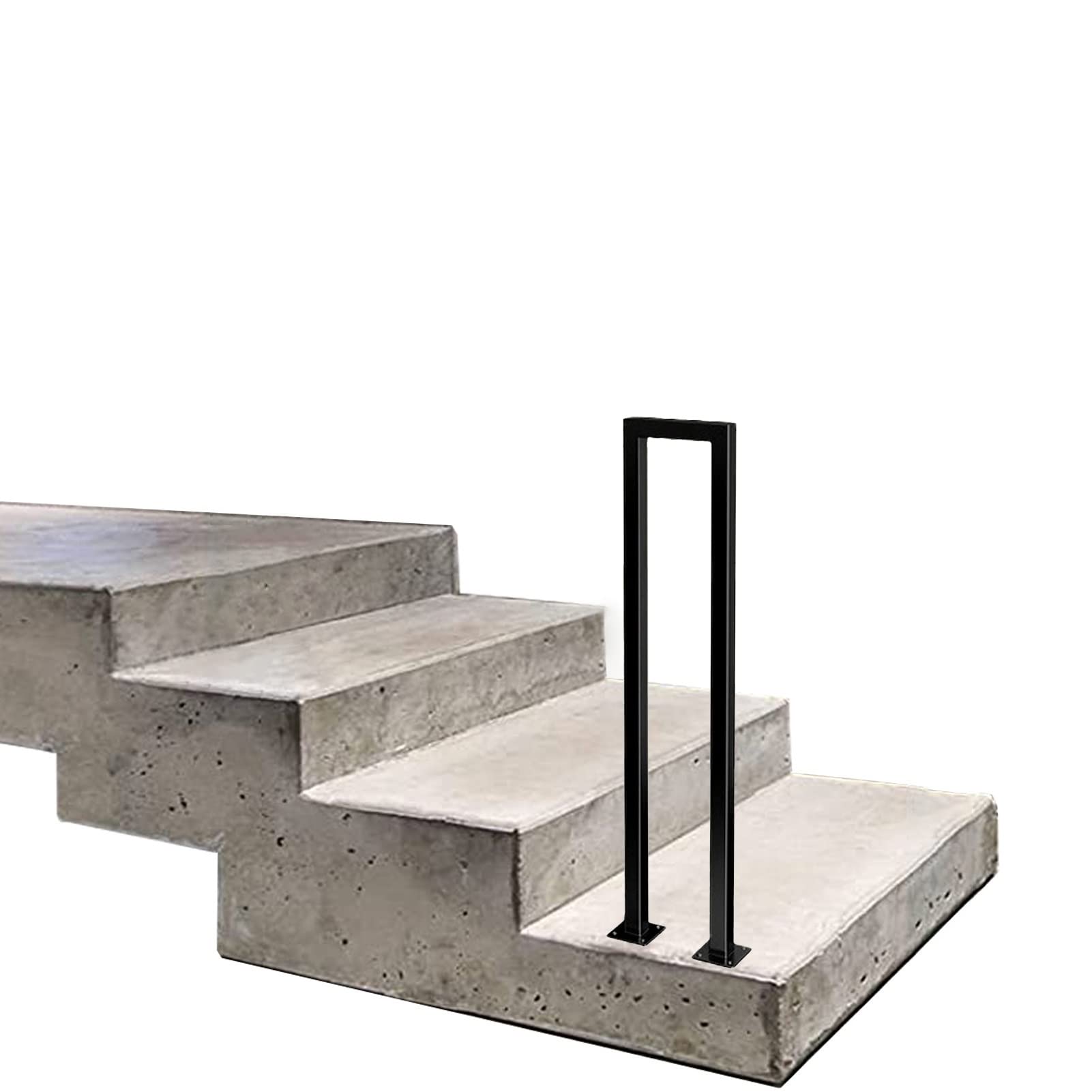 CMBSSTFC Zestaw z kutego żelaza U Matowa czarna balustrada wewnętrzna/zewnętrzna z regulacją 35100 cm 90 cm (2,9 stopy) Poręcz zabezpieczająca do balustrad i balkonów