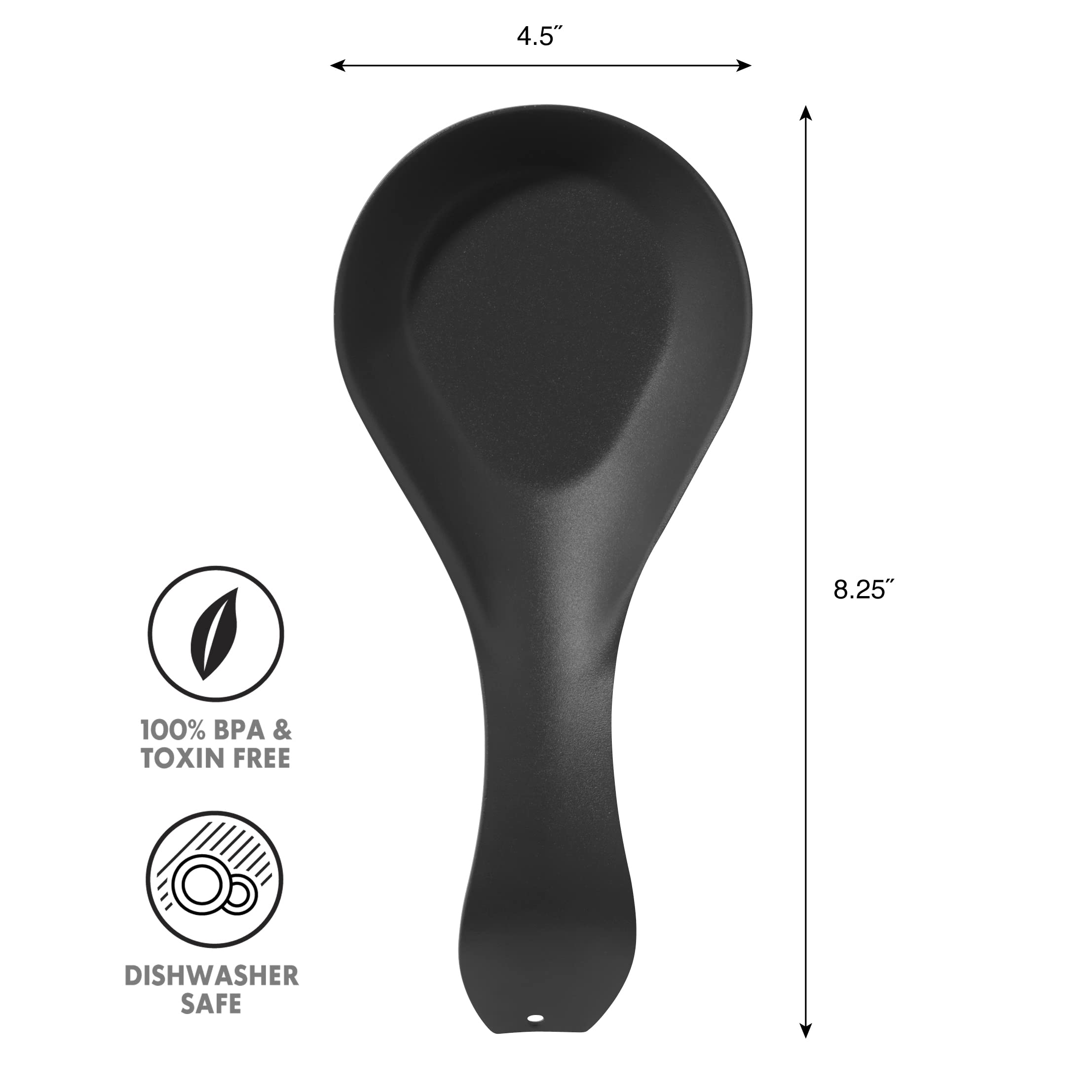 OGGI Poggiamestolo in acciaio inox: manico lungo tiene gli utensili da cucina in posizione, ottimo poggia cucchiaio per bancone della cucina, piano cottura o caffettiera; accessori da cucina, poggia