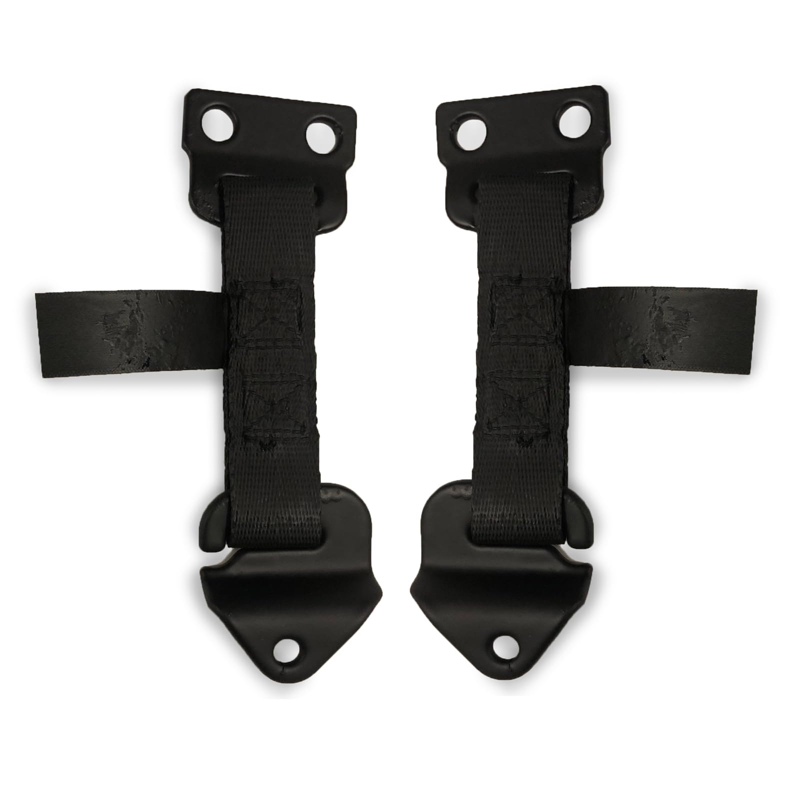 Door Limiter Straps, 2 Pack, Nylon Strap Plus Black Buckles, for Use with Hard or Soft Military Doors, Compatible with Humvee (Black)