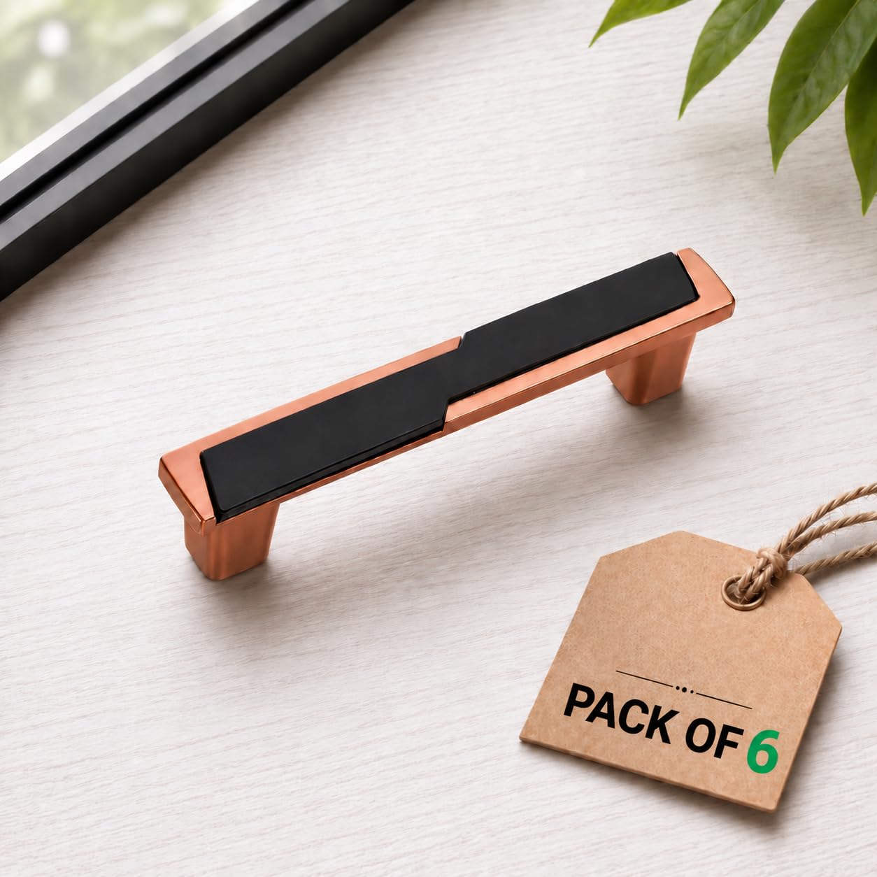 Copper Black Cabinet Handles - Set of 6 -7 Copper Black Cabinet Handles - Set of 6 -7
