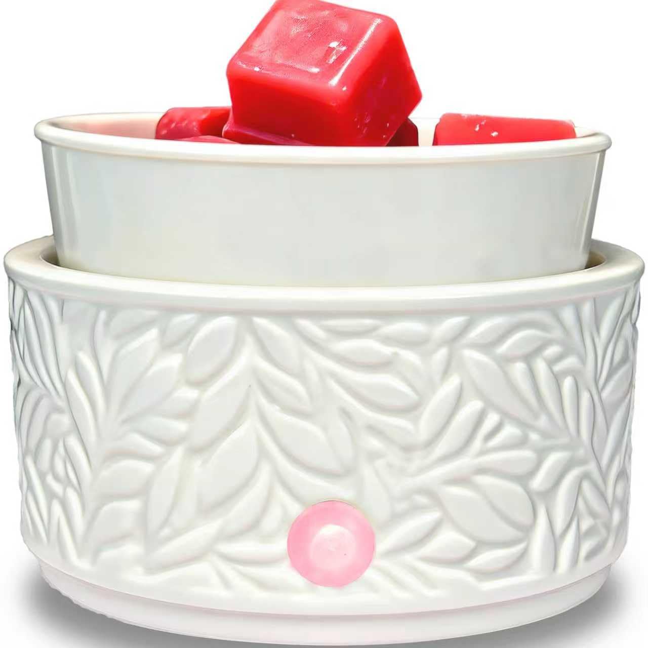 Wax Melt Warmer,Electric 3-in-1 Wax Melter,Ceramic Candle Wax Warmer Burner for Scented Waxs,Candle Warmer Scent Oil Burner Home Aromatherapy-White
