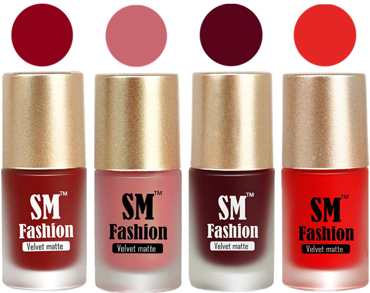 Matte Nail Polish Combo | Velvet Dull Matte Nail Paint Berry Pink -Light Nude-Maroon-Red (Pack of 4: 7ml each)-image-16