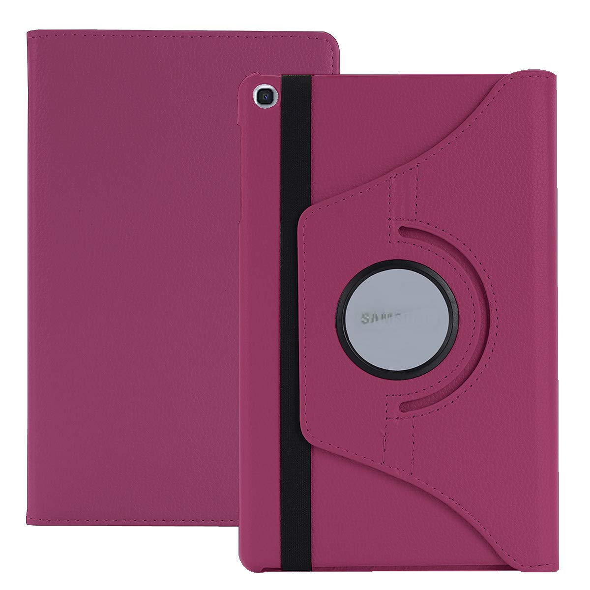 Samsung Galaxy Tab A 10.1 2019 T510 T515 Case， 360 Rotating PU Leather Magnetic Smart Swivel Stand Case Purple