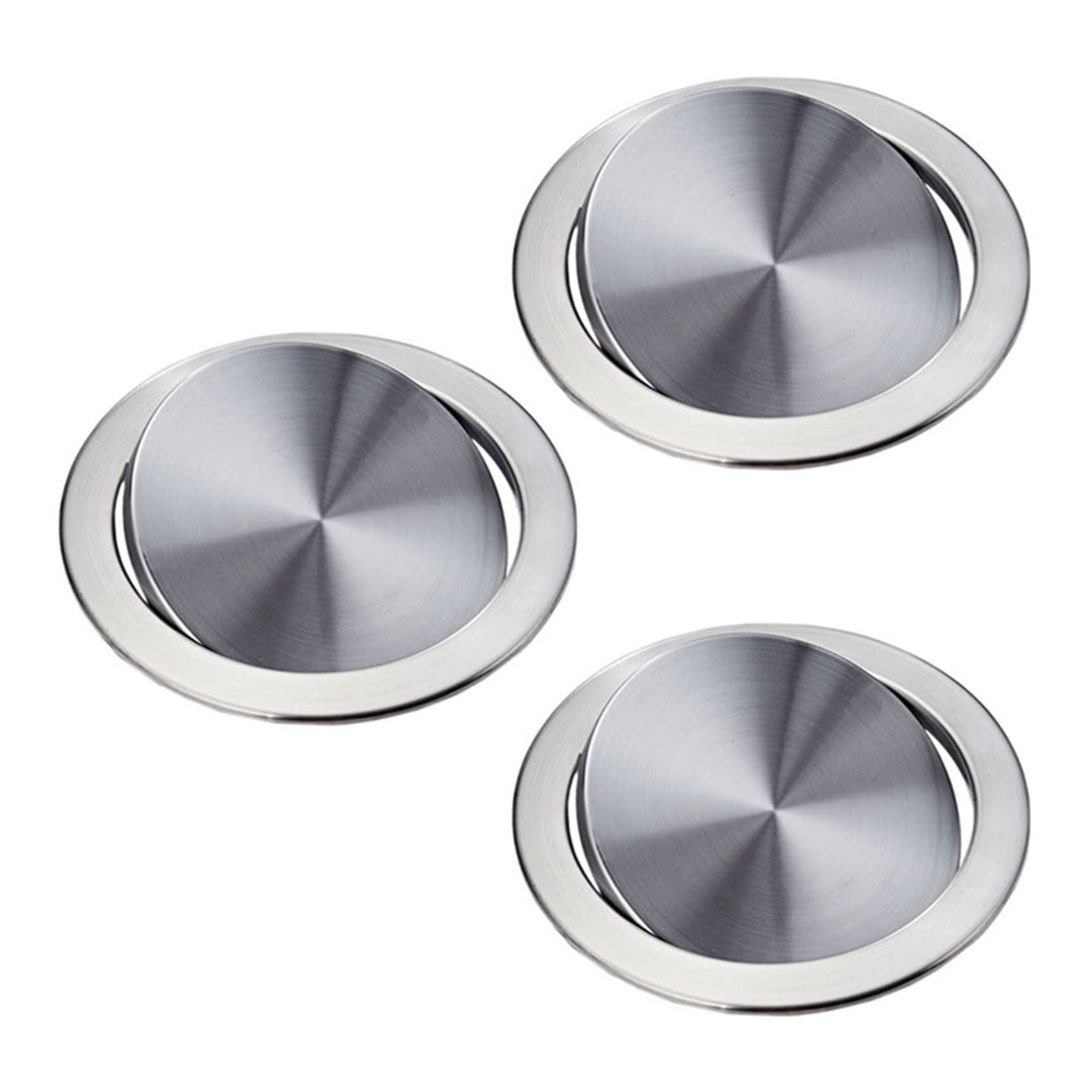 Hndhbfgrt 3X Stainless Steel Garbage Flap Lid Trash Bin Cover Flush Built-in Balance Swing Flap Garbage Lid for Kitchen Counter
