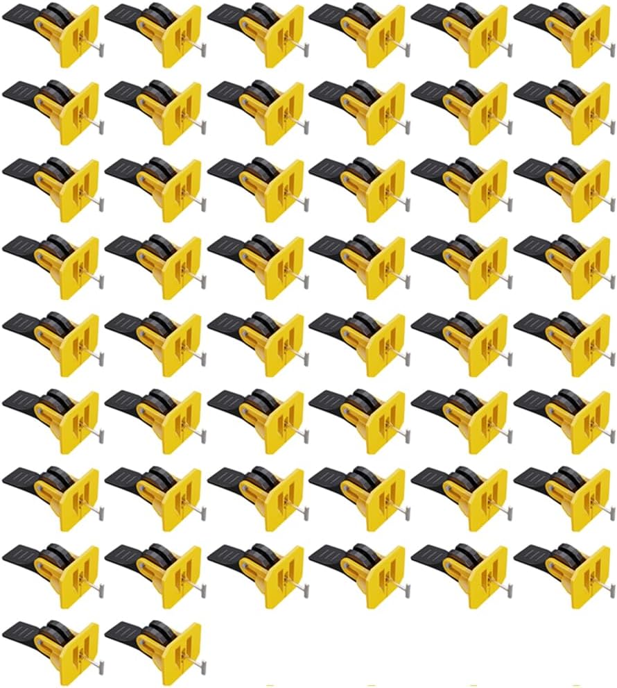Tile Leveling System, 50Pcs 1.5mm Tile Spacers, Reusable Tile Levelers for Building Walls, Floors Compounds, Stone Installation Leveler Tool Set