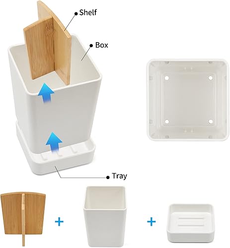 Miniatura 9 de Soporte para cepillos de dientes eléctricos para niños, para baño, mostrador, organizador de cepillos de dientes de plástico y soporte para pasta de
