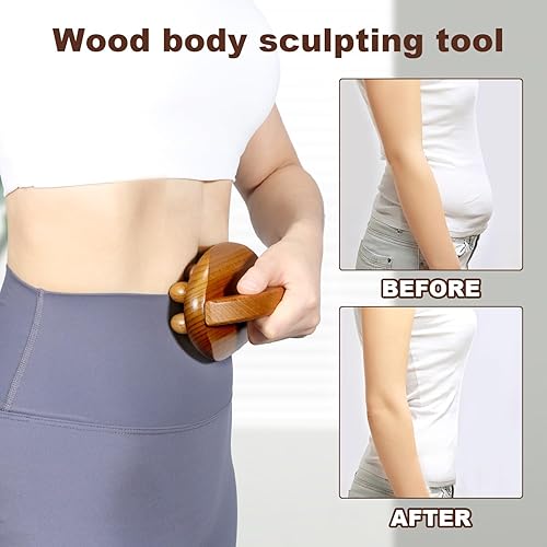 Miniatura 5 de Wood Therapy Fascia Release Massage Tools, Manual Trigger Point Lymphatic Drainage Cellulite Massager, Wooden Massage Brush Gua Sha Body Sculpting