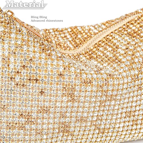 Image of BBTT.ful Rhinestone Evening Handbags Sparkling Crystal Purse Daily Casual Shoulder Bag