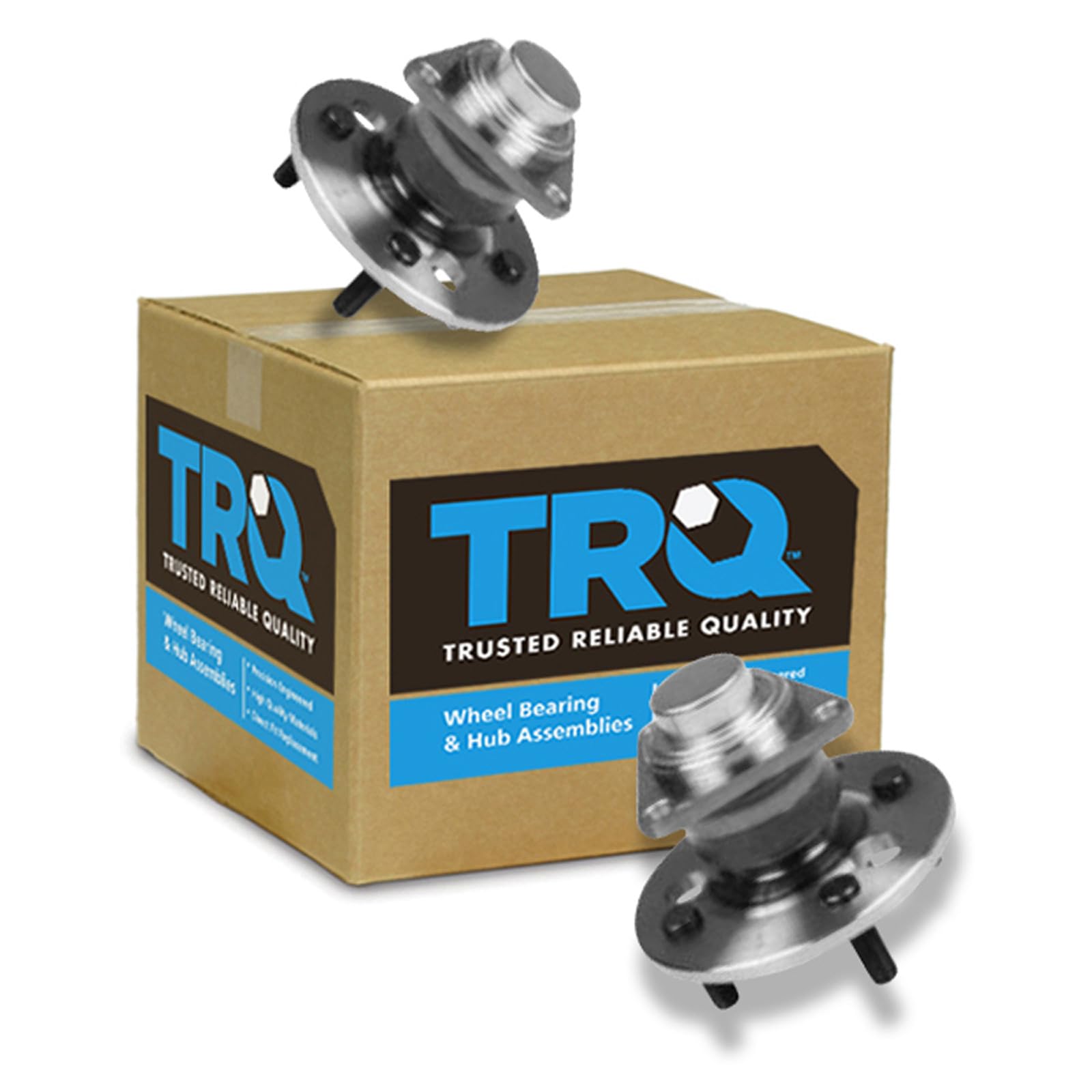TRQ 2 Piece Rear Wheel Bearing &amp; Hub Assembly Set