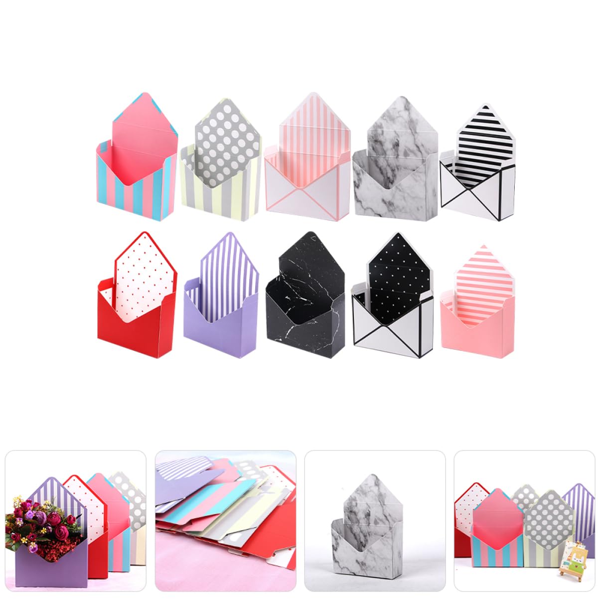 FOMIYES 2 Juegos Caja De Flores Decoración De Flores Alambre Floral Decoración Casa Cajas Plegables Soporte Para Envolver Material De Embalaje De Papel 10 Uds * 2