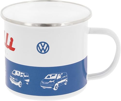 Miniatura 7 de BRISA VW Collection Volkswagen - Taza grande esmaltada para café y té para acampar y al aire libre, T1 autobús autocaravana (16.9 fl oz16.9 fl