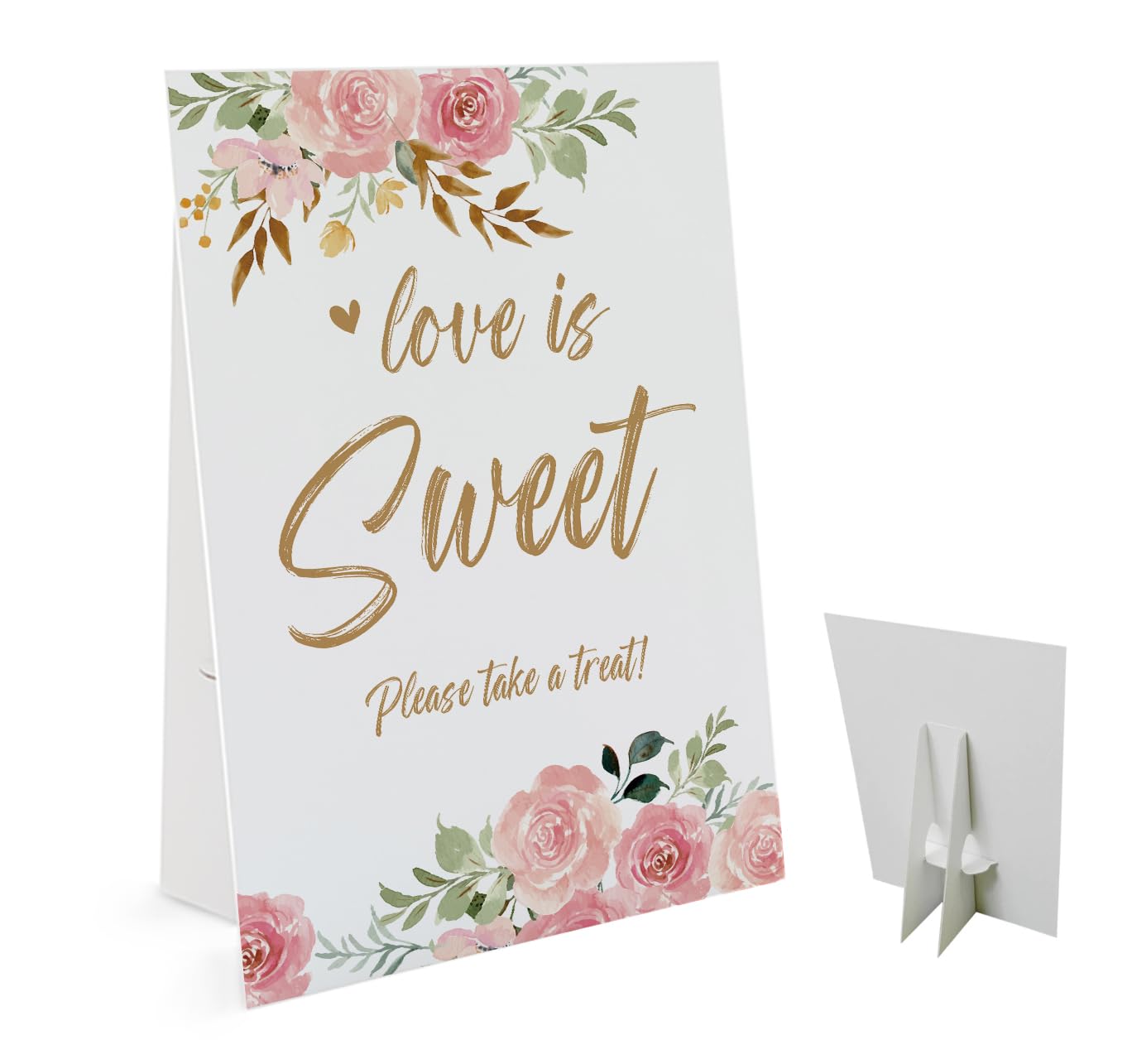Love Is Sweet Banner - Glitter Cardstock Decor For Wedding Dessert Tables, Bridal Showers & Anniversary Parties