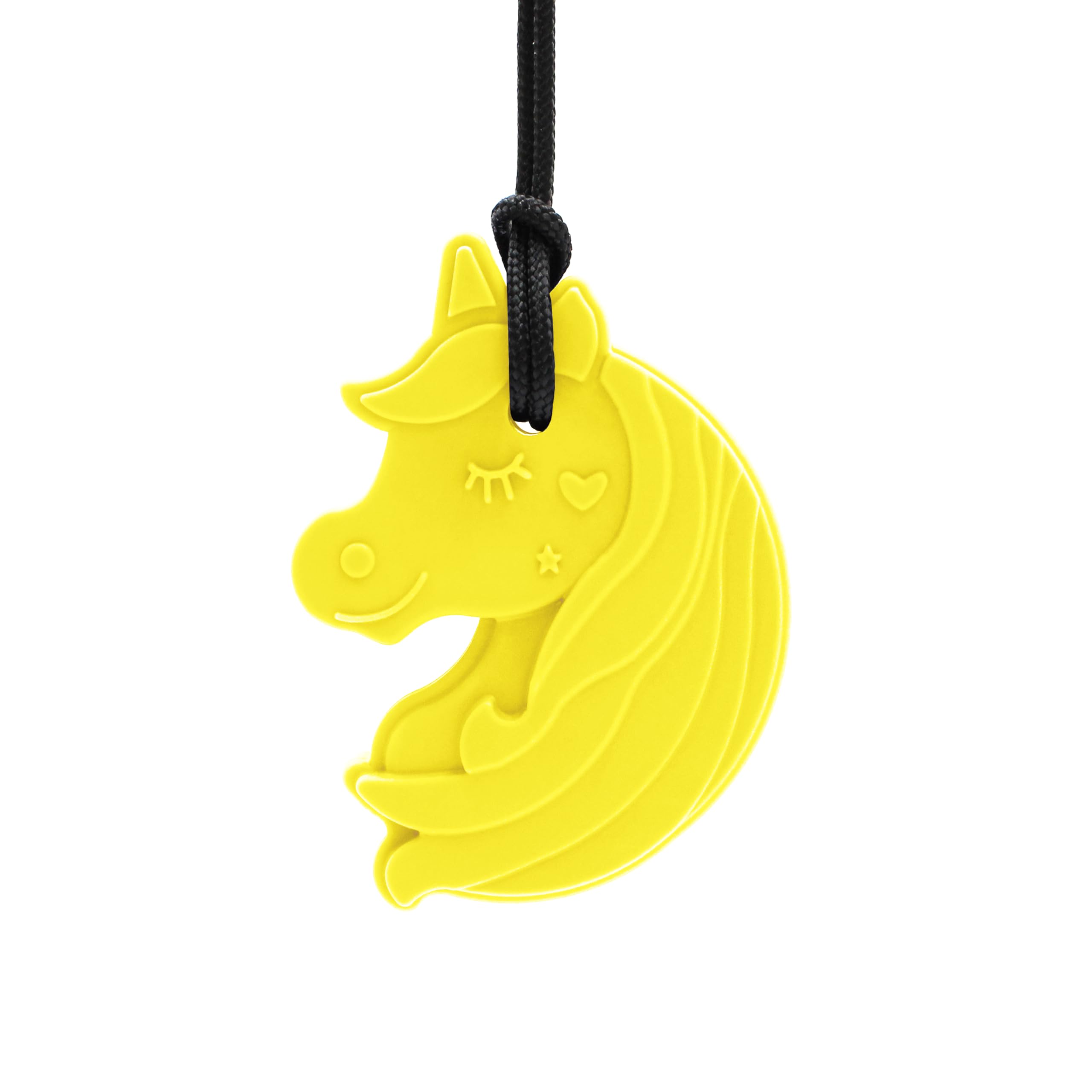 ARK Kauhalskette Einhorn – Kaukette für Kinder | BPA-freies Silikon | Zahnungshilfe & sensorische Stimulation |inkl. Logostar® Praxisleitfaden | Kauhilfe zur Selbstregulierung (gelb, standard)