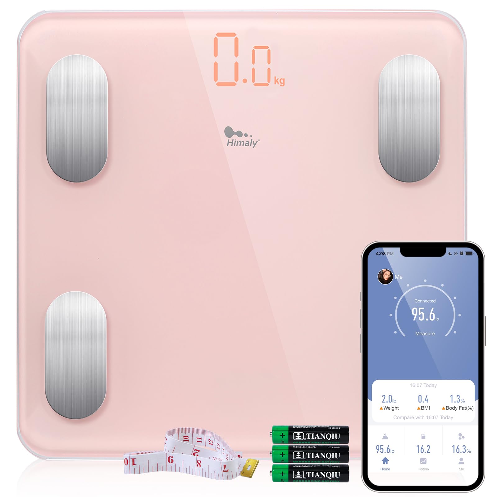 Smart Body Fat Scales, himaly Digital Weight Bathroom Scales Bluetooth Weighing
