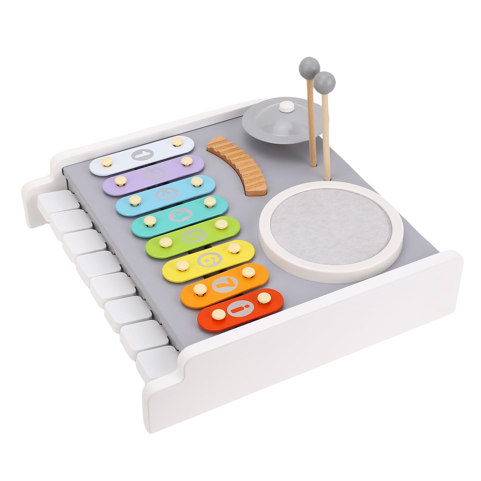 Generic Drewniany Instrument Muzyczny Zabawka Trwała Zabawka Perkusyjna z Drewna Bukowego z Młotkami dla Dzieci Małe Dzieci Koordynacja Ręka-oko 11,8 X 11,6 Cala