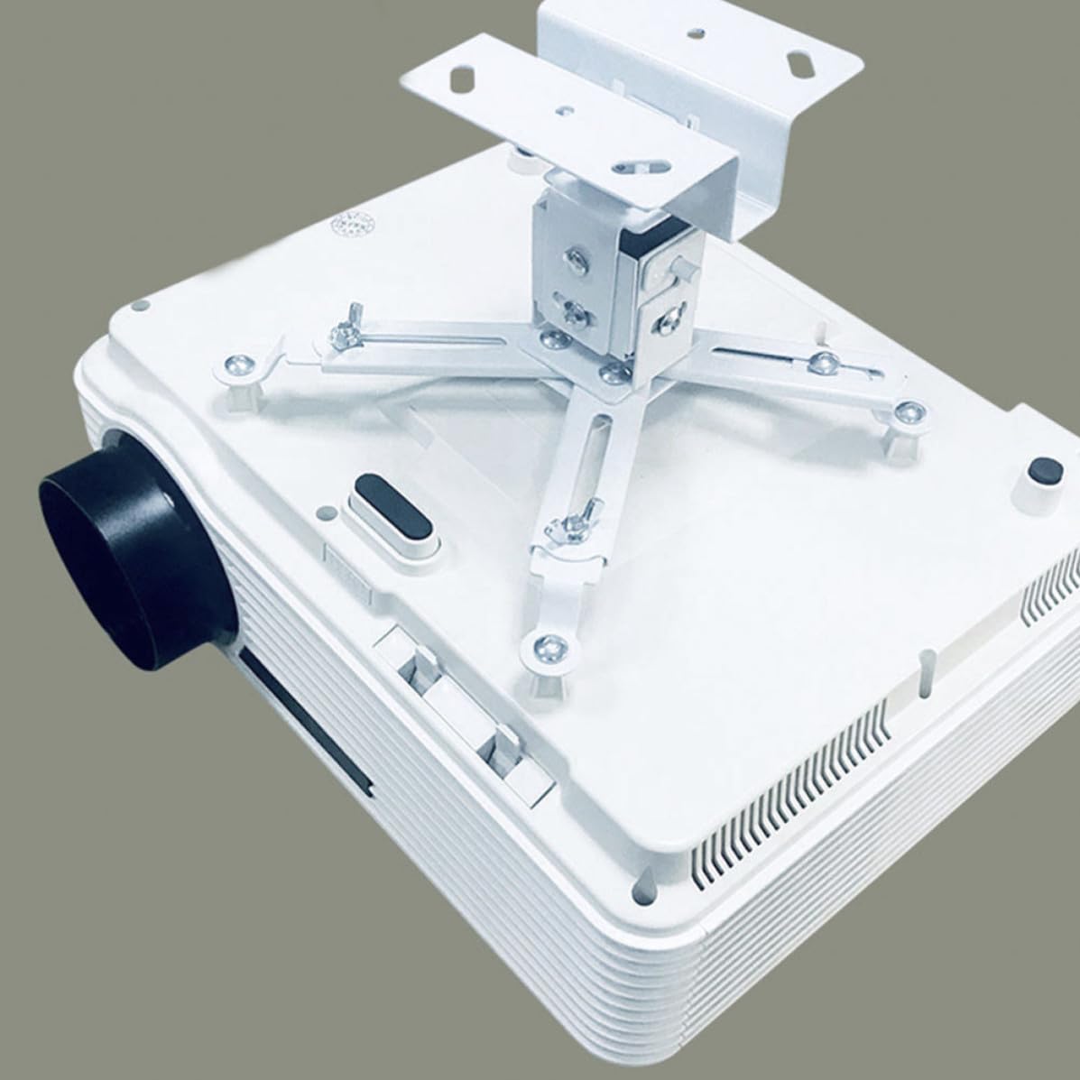 VICASKY Supporto per Proiettore da Soffitto in Acciaio al Carbonio Bianco