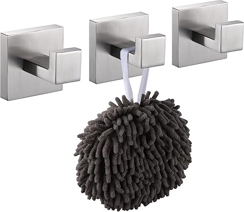 Vista 72 de KOKOSIRI Bathoom - Gancho para toallas, montaje en pared, cuadrado, para bata de baño, gancho para abrigos, cocina, garaje, resistente, acero Cromo
