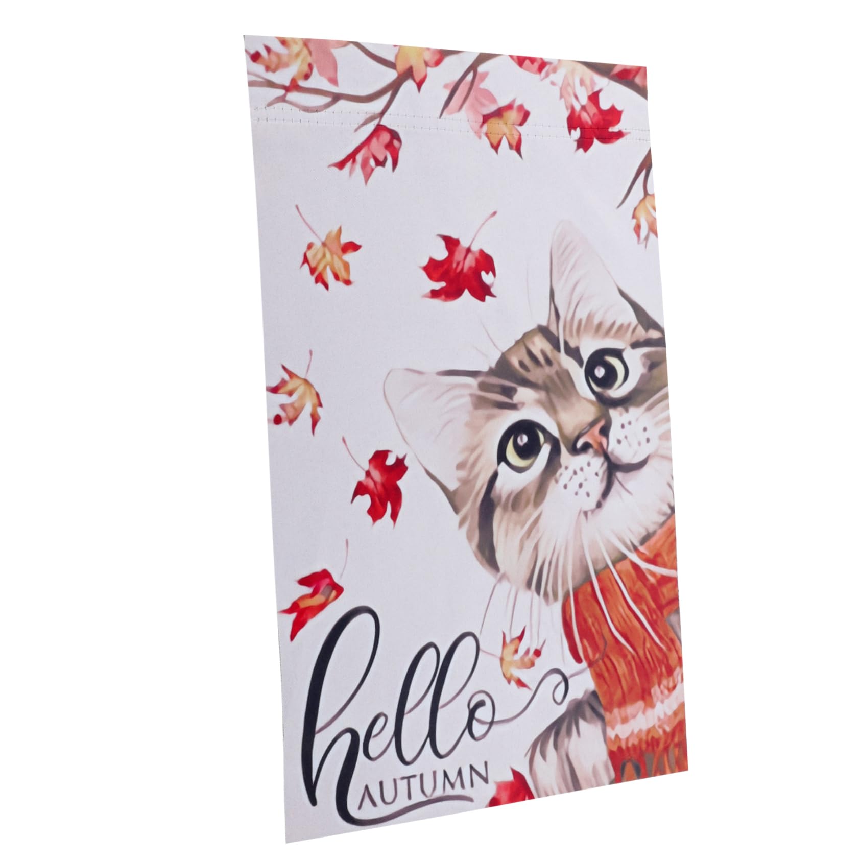 Drapeau de jardin chat pour Thanksgiving : décoration extérieure automnale chaleureuse de style ferme