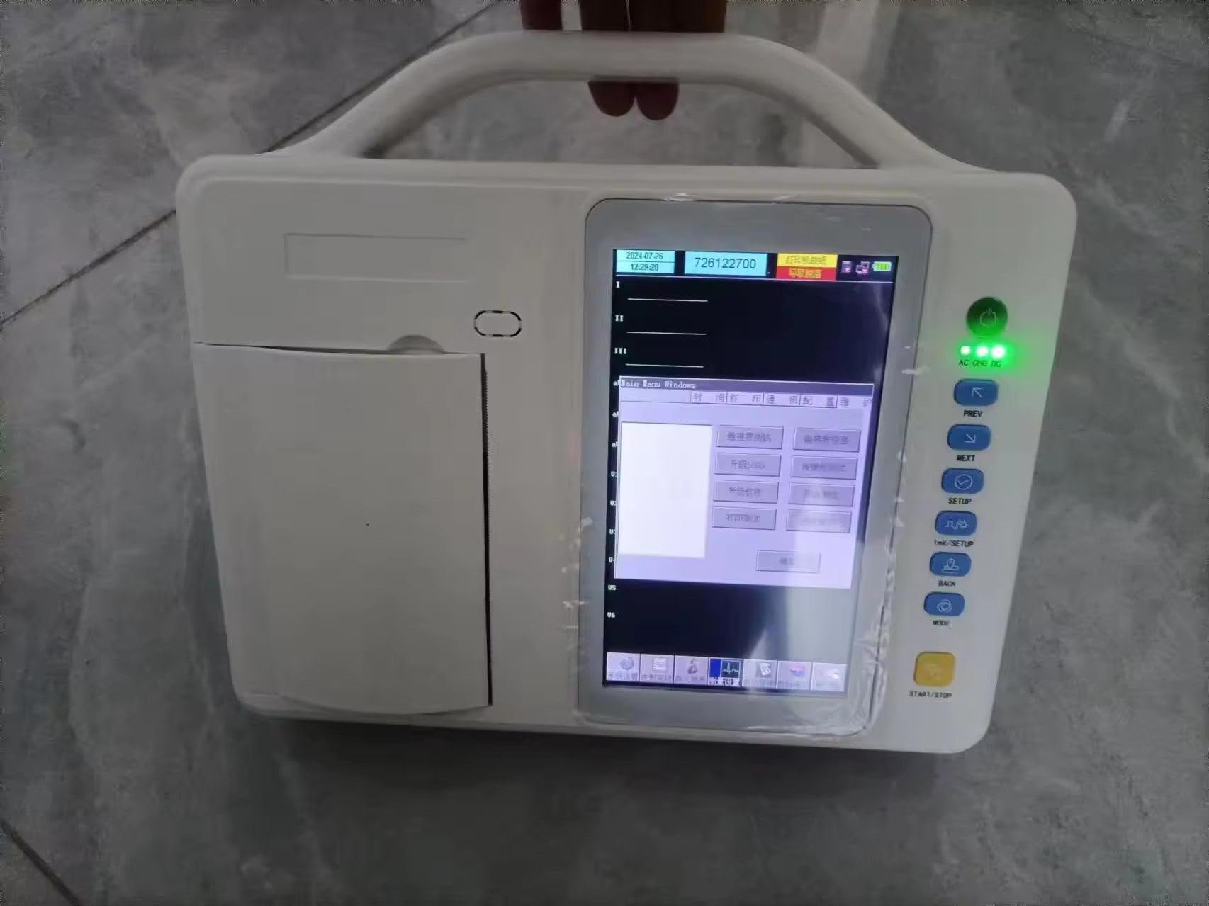 Monitor Ekg/Ekg, Przenośny 3-Kanałowy Aparat Ekg, Cyfrowy Monitor 12-Odprowadzeniowy Z Ekranem Dotykowym, Automatyczna Analiza I Eksport Danych, Do Monitorowania Parametrów życiowych