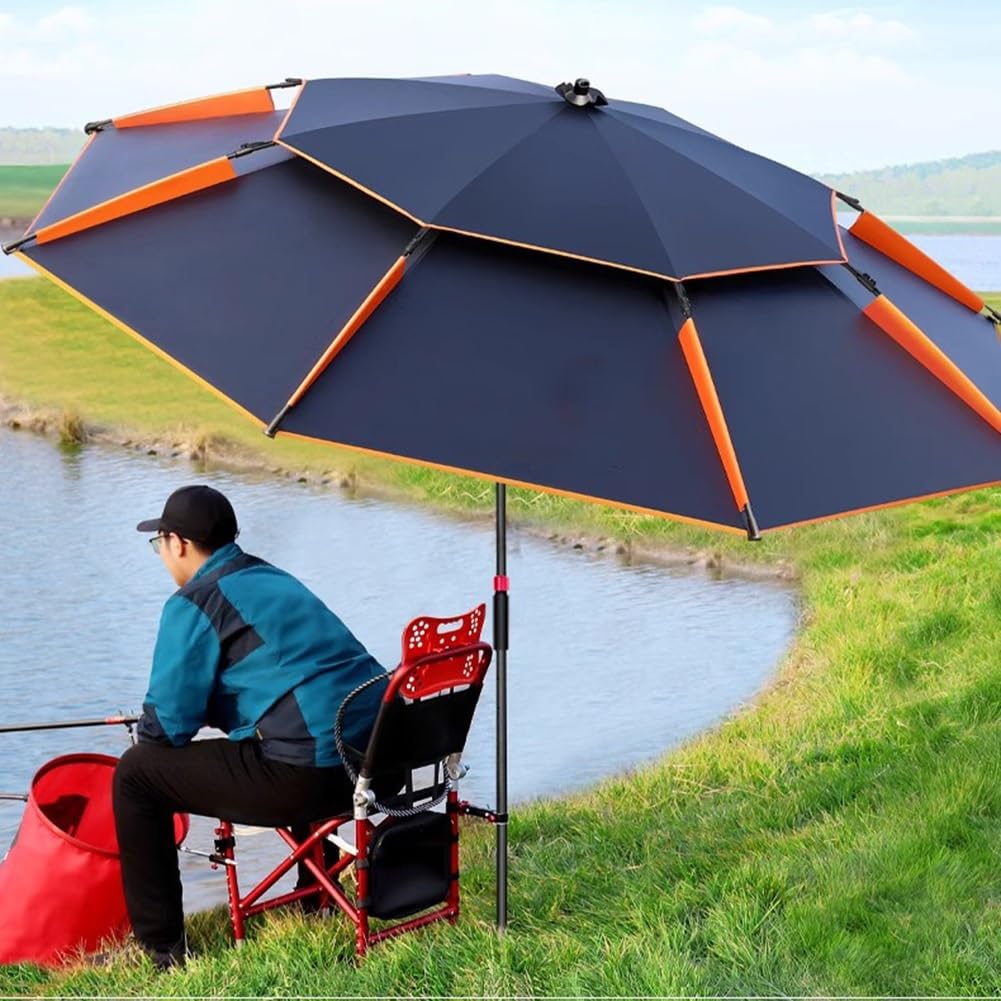 Parasol plażowy 200/220/240/260 cm z torbą transportową, przenośny parasol wędkarski z regulacją nachylenia, ochrona UV 50+, odporny na wiatr