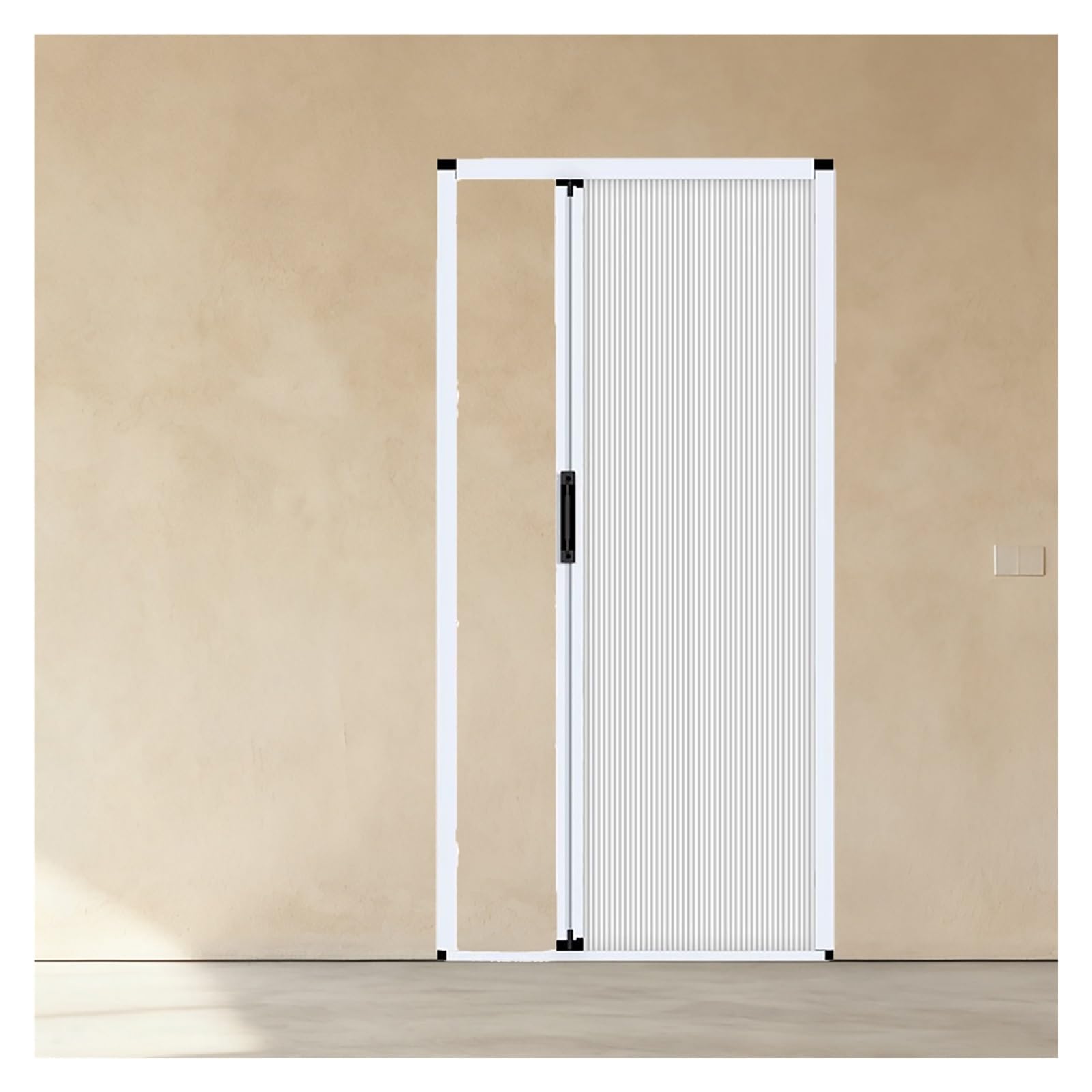 Porte Pliante Accordéon 220 cm en Aluminium et Tissu Alvéolaire pour Chambre