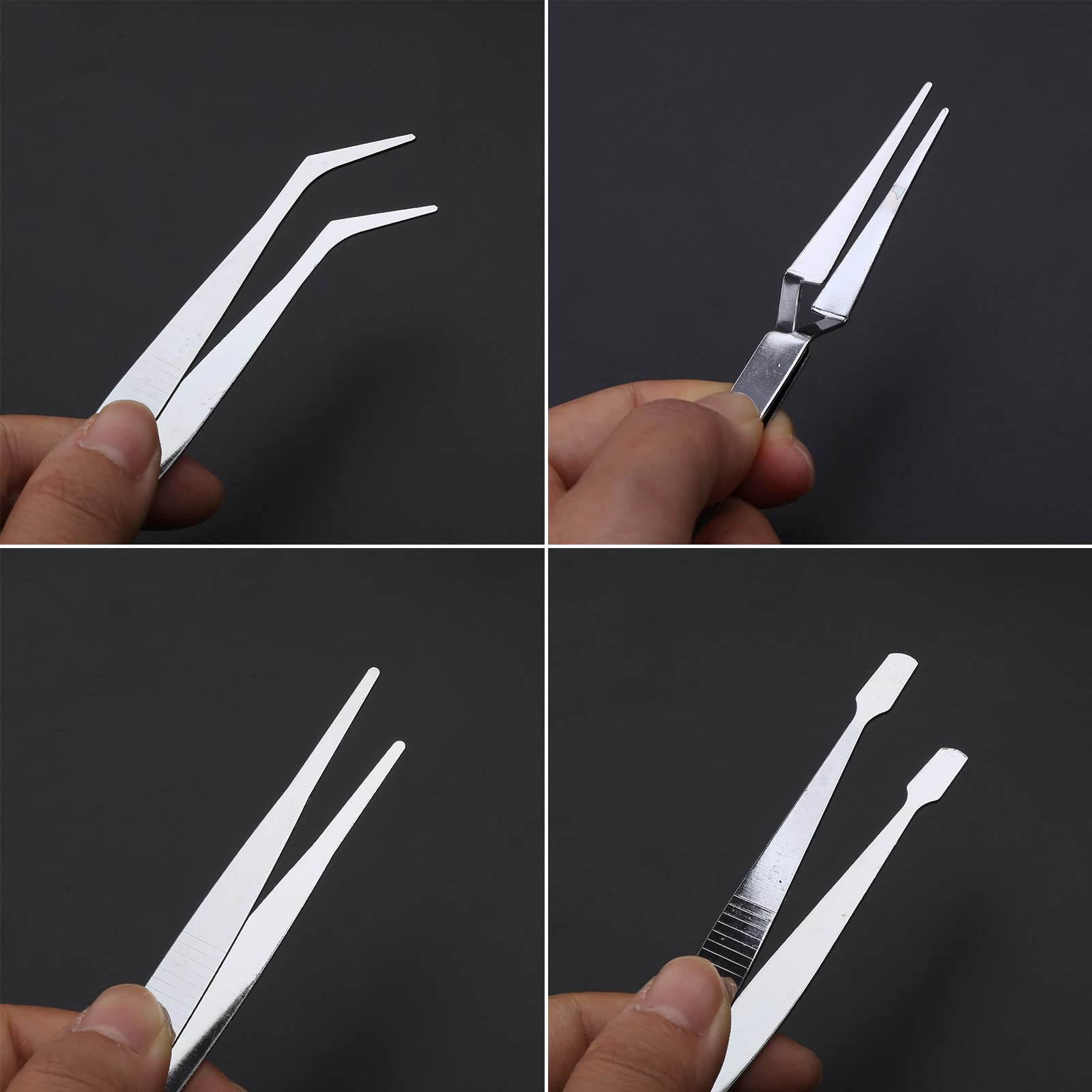4 Pcs/set Stainless Steel Tweezers Set For Beauty Art Handmade