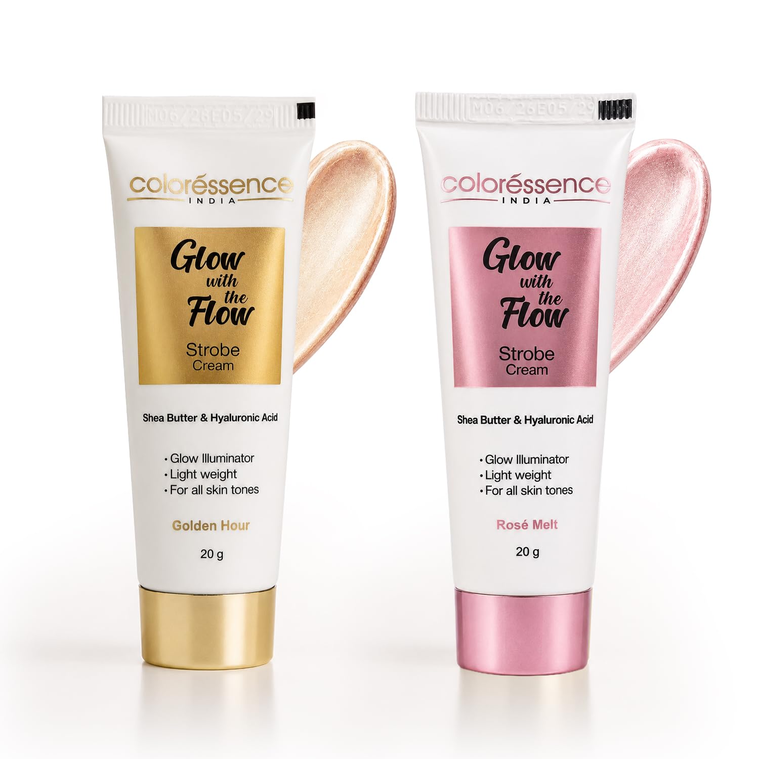 Coloressence 3in1 Strobe Cream for Face, Combo Pack of 2 x 20gm, Golden Hour & Rose Melt | Primer + Highlighter + Moisturizer | For All Skin Tones | Enriched with Shea Butter & Hyaluronic Acid-picture-33