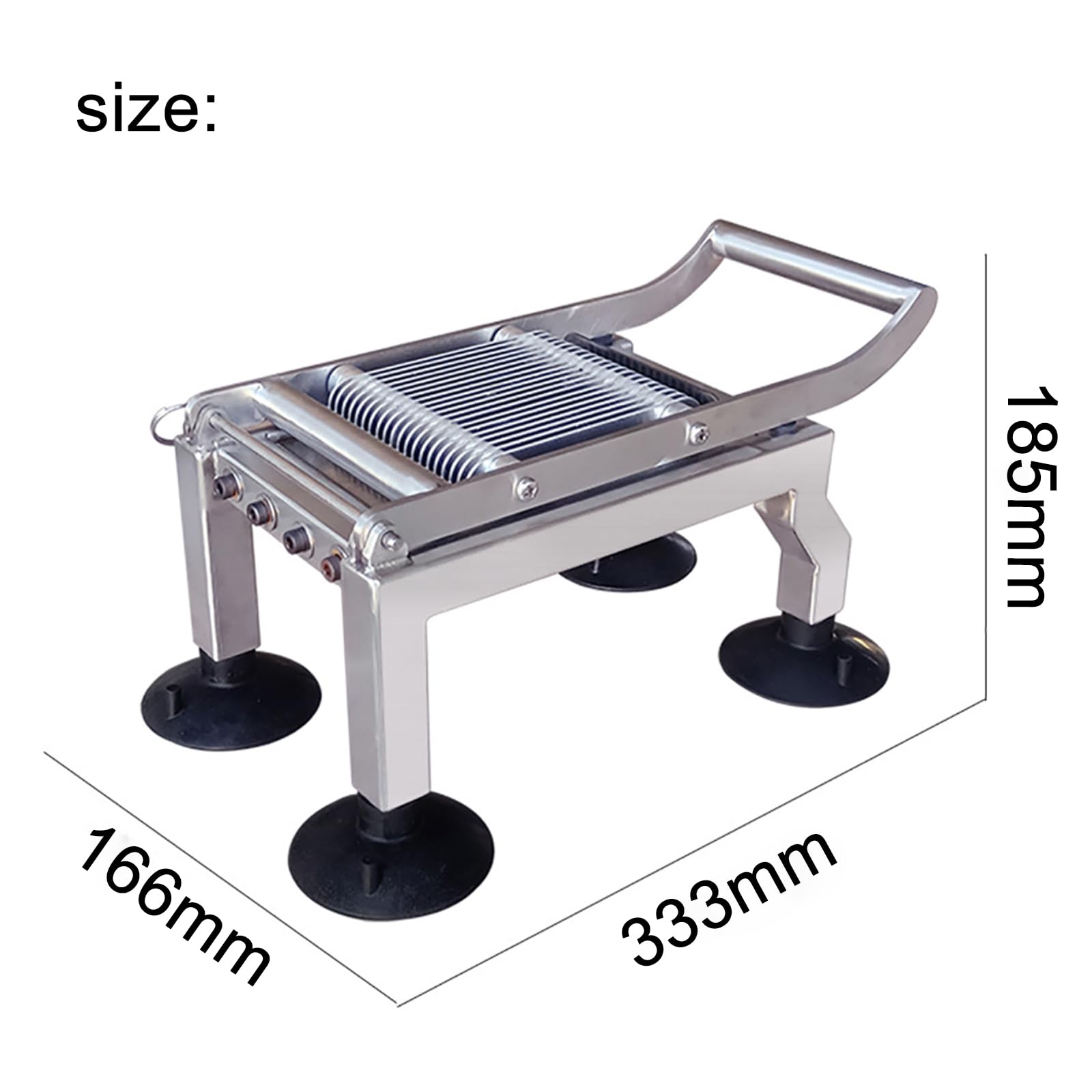 MObyat Gewerblicher Tomatenschneider, 10 Mm Edelstahl, Pommes-Frites-Schneider Mit 4 Leistungsstarken Saugnäpfen, Pressmechanismus, Leicht Abnehmbar, Robust Und Rostbeständig, Für Tomaten