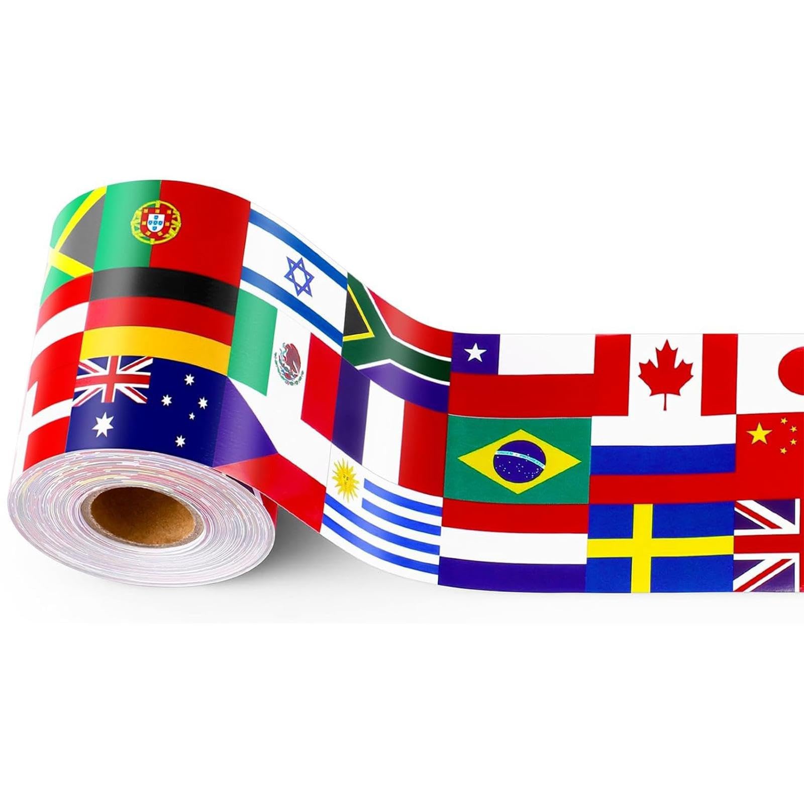 Rafgaldex Multicolor 18M / 59Ft Border Sticker For Whiteboard 75Mm Wide Decorative Border Trim Wall Sticker For Classroom Party Decoration Inspirational Wall