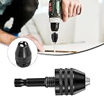 3 Pcs Keyless Drill Chuck Bit 1/4 Inch Hex Shank Keyless Drill Chuck Conversion Tool,0.3-3.6mm&0.3-6.5mm&0.8-8mm Quick Screwdriver Drill Adapter for Micro Drill Bit（Black）